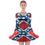 sequin confederate flag Long Sleeve Skater Dress