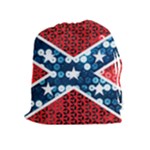 sequin confederate flag Drawstring Pouch (XL)