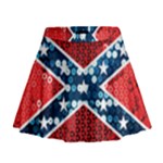 sequin confederate flag Mini Flare Skirt