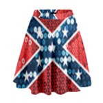 sequin confederate flag High Waist Skirt