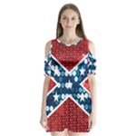 sequin confederate flag Shoulder Cutout Velvet  One Piece