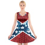 sequin confederate flag V-Neck Sleeveless Dress