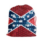 sequin confederate flag Drawstring Pouch (XXL)