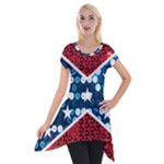 sequin confederate flag Short Sleeve Side Drop Tunic