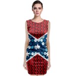 sequin confederate flag Sleeveless Velvet Midi Dress