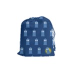 glitter tardis Drawstring Pouch (Medium)