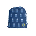 glitter tardis Drawstring Pouch (Large)