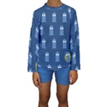 glitter tardis Kids  Long Sleeve Swimwear