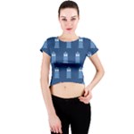 glitter tardis Crew Neck Crop Top