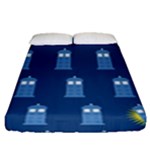 glitter tardis Fitted Sheet (Queen Size)