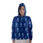 glitter tardis Hooded Wind Breaker (Women)