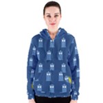 glitter tardis Women s Zipper Hoodie