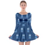 glitter tardis Long Sleeve Skater Dress