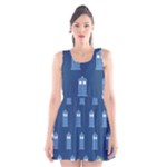 glitter tardis Scoop Neck Skater Dress