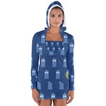 glitter tardis Women s Long Sleeve Hooded T-shirt