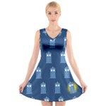 glitter tardis V-Neck Sleeveless Dress