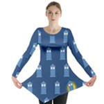 glitter tardis Long Sleeve Tunic 