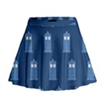 glitter tardis Mini Flare Skirt