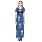 glitter tardis Short Sleeve Maxi Dress