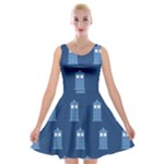 glitter tardis Velvet Skater Dress