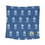 glitter tardis Square Tapestry (Small)