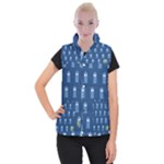 glitter tardis Women s Button Up Puffer Vest