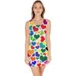 Valentine Rainbow Hearts Bodycon Dress