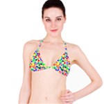 Valentine Rainbow Hearts Bikini Top