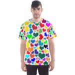 Valentine Rainbow Hearts Men s Sport Mesh Tee