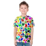 Valentine Rainbow Hearts Kids  Cotton Tee