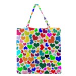 Valentine Rainbow Hearts Grocery Tote Bag