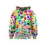 Valentine Rainbow Hearts Kids  Pullover Hoodie