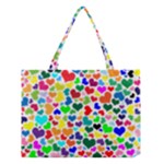 Valentine Rainbow Hearts Medium Tote Bag