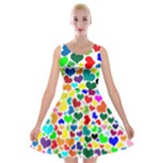 Valentine Rainbow Hearts Velvet Skater Dress