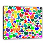 Valentine Rainbow Hearts Canvas 20  x 16  (Stretched)