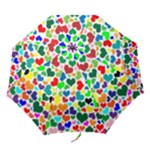 Valentine Rainbow Hearts Folding Umbrella