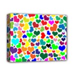 Valentine Rainbow Hearts Deluxe Canvas 14  x 11  (Stretched)