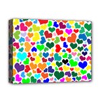 Valentine Rainbow Hearts Deluxe Canvas 16  x 12  (Stretched) 