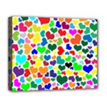 Valentine Rainbow Hearts Deluxe Canvas 20  x 16  (Stretched)