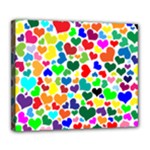 Valentine Rainbow Hearts Deluxe Canvas 24  x 20  (Stretched)