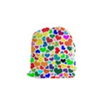 Valentine Rainbow Hearts Drawstring Pouch (Small)