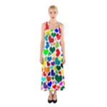 Valentine Rainbow Hearts Sleeveless Maxi Dress