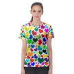 Valentine Rainbow Hearts Women s Sport Mesh Tee