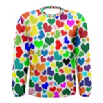 Valentine Rainbow Hearts Men s Long Sleeve Tee