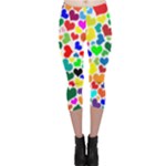 Valentine Rainbow Hearts Capri Leggings 