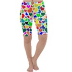 Valentine Rainbow Hearts Cropped Leggings 