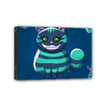 blue Cheshire Cat Mini Canvas 6  x 4  (Stretched)