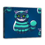 blue Cheshire Cat Canvas 14  x 11  (Stretched)