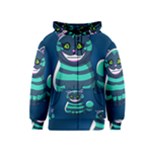 blue Cheshire Cat Kids  Zipper Hoodie