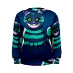 blue Cheshire Cat Women s Sweatshirt